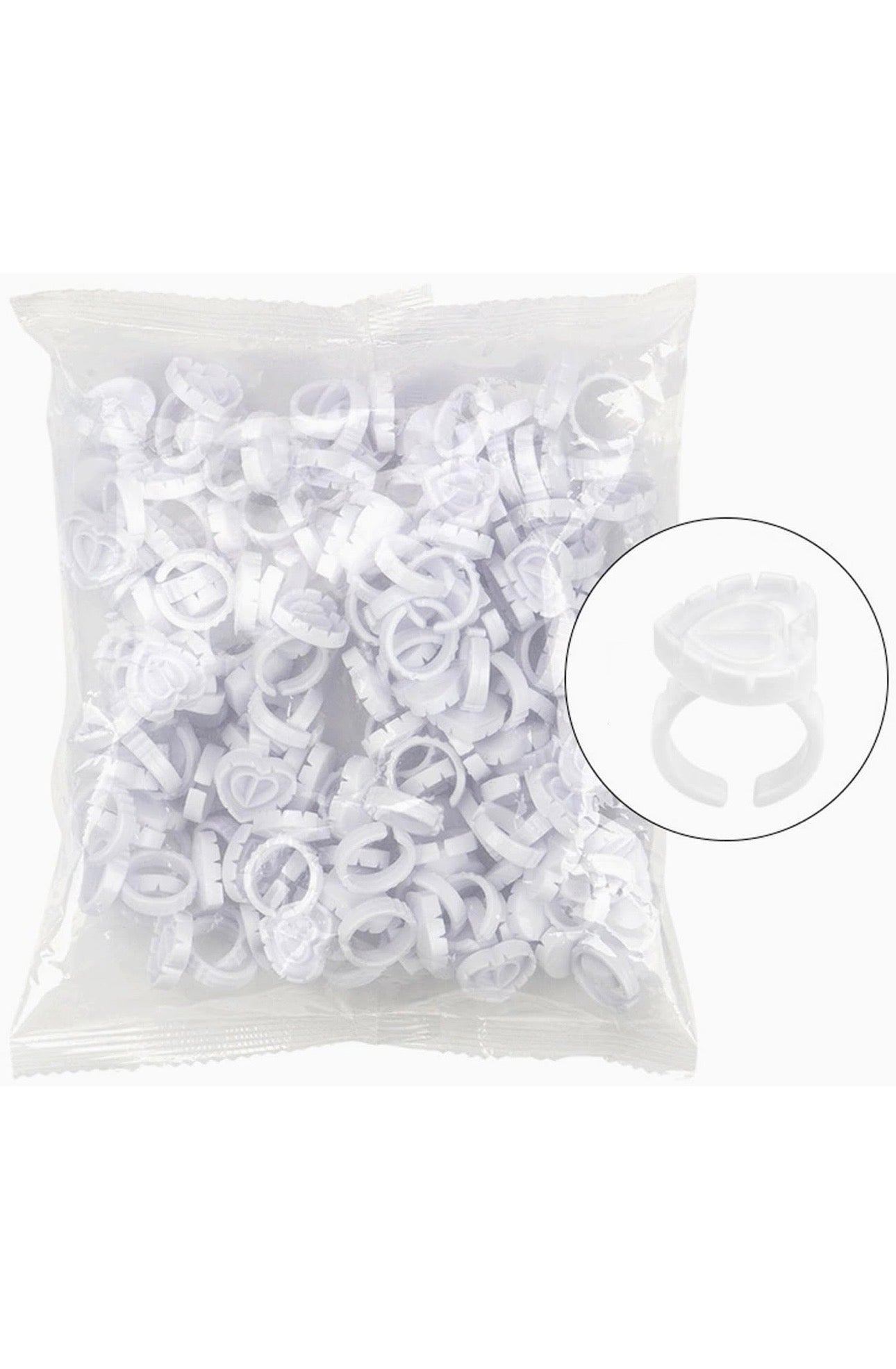 100pcs Heart Glue Rings